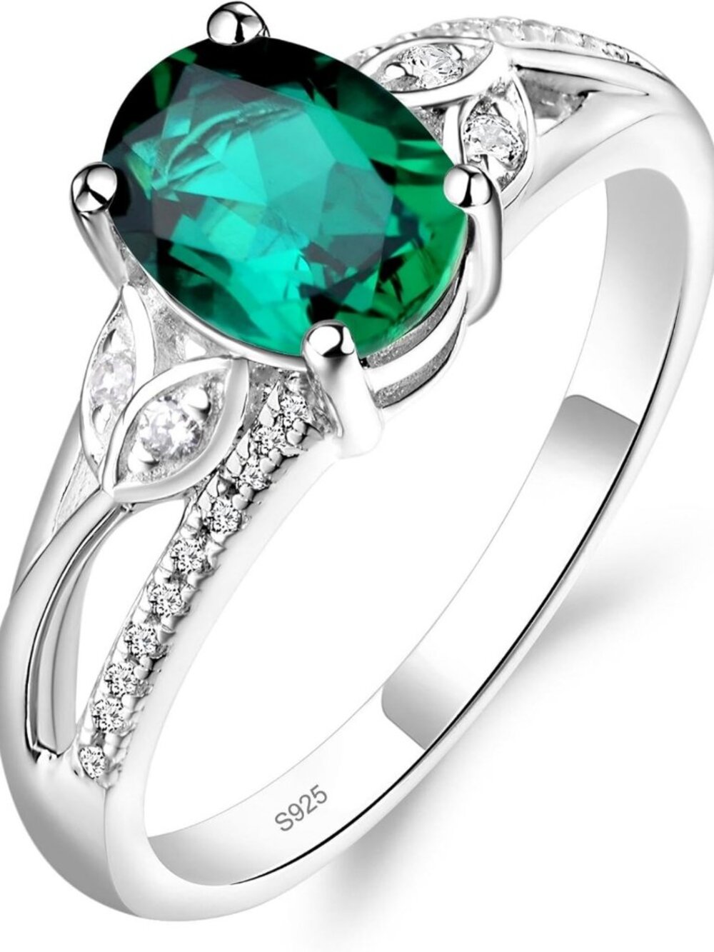 925 Sterling Silver Gemstone Statement Ring - Elegant Fashion Jewelry Accessory